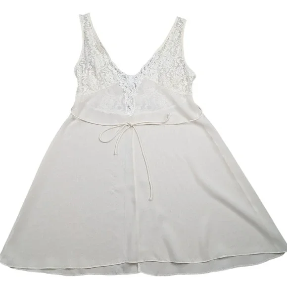 Cinema‎ Etoile Peignoir and Tank Top Women Large Cream White Cover Up Lingerie - Picture 3 of 16